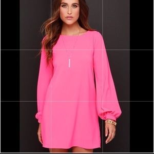 lulus Bright pink shift dress